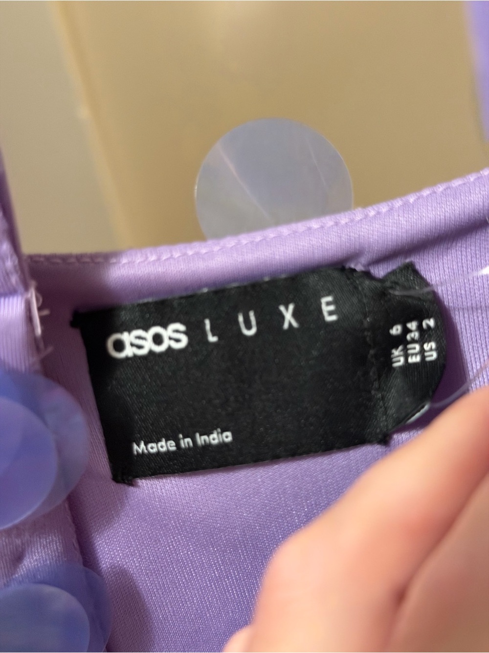ASOS Lavender Iridescent Sequin Long Sleeve Sheath Dress - Picture 8 of 8